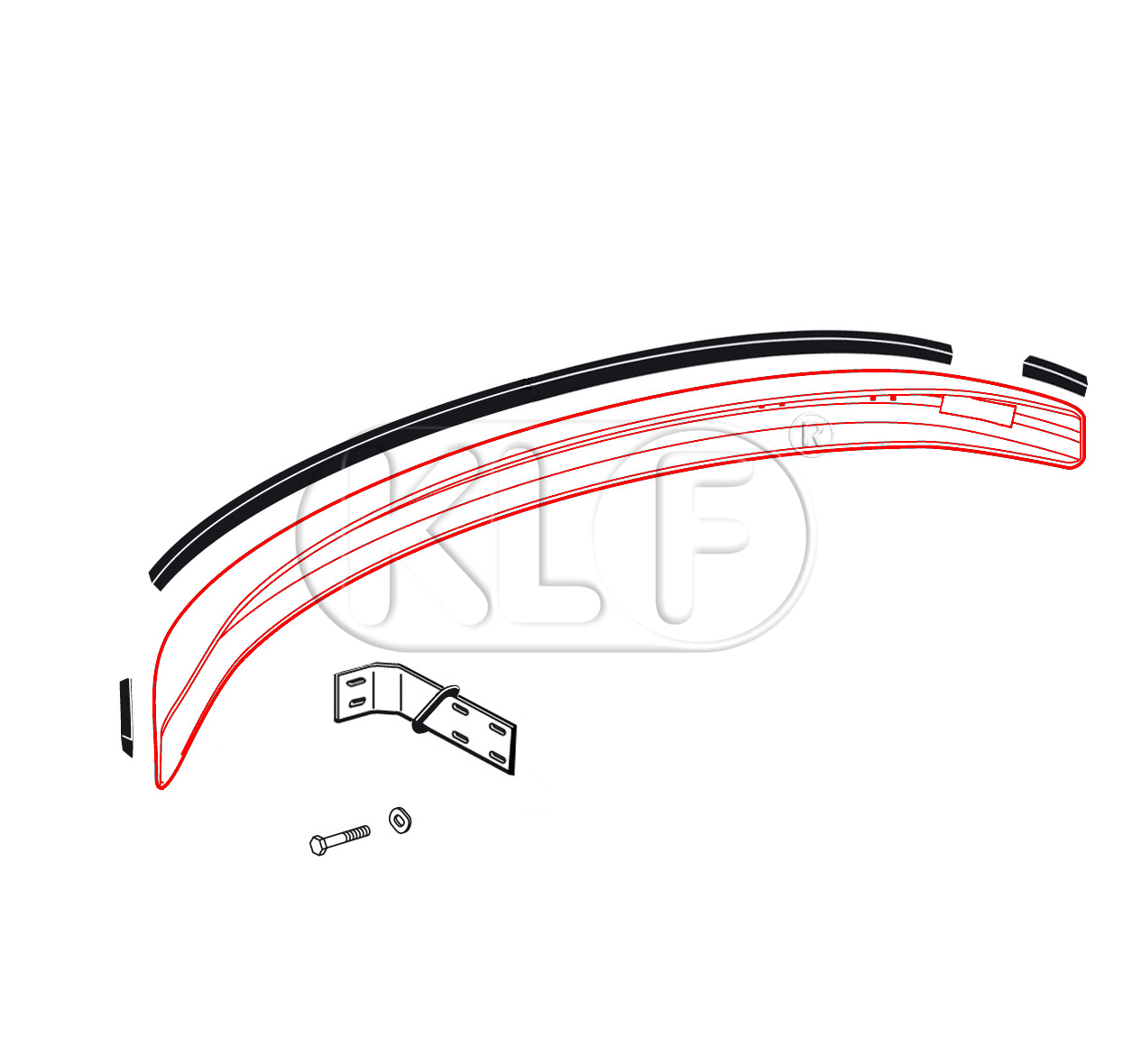 Bumper Blade front, primered, year 90 on for 1600i modell