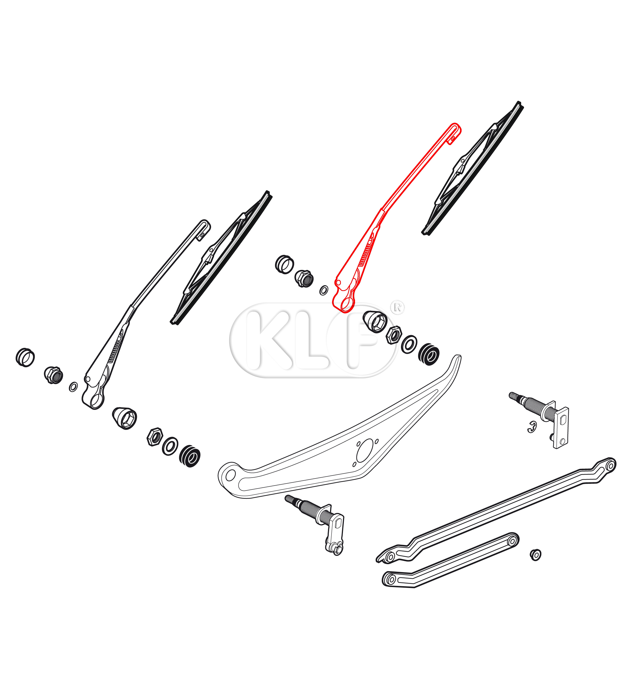 Wiper Arm, right, not 1303, year 8/72 on