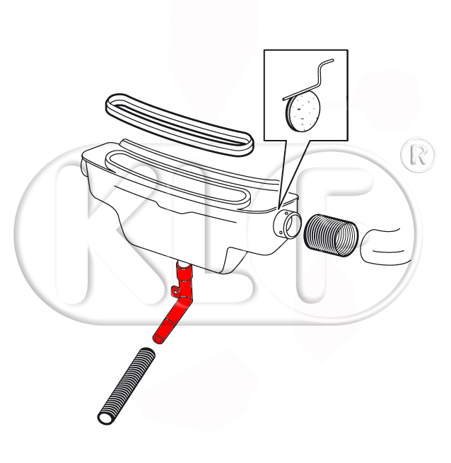 Water drain tube, year 08/68 on (not 1302/1303/1600i)