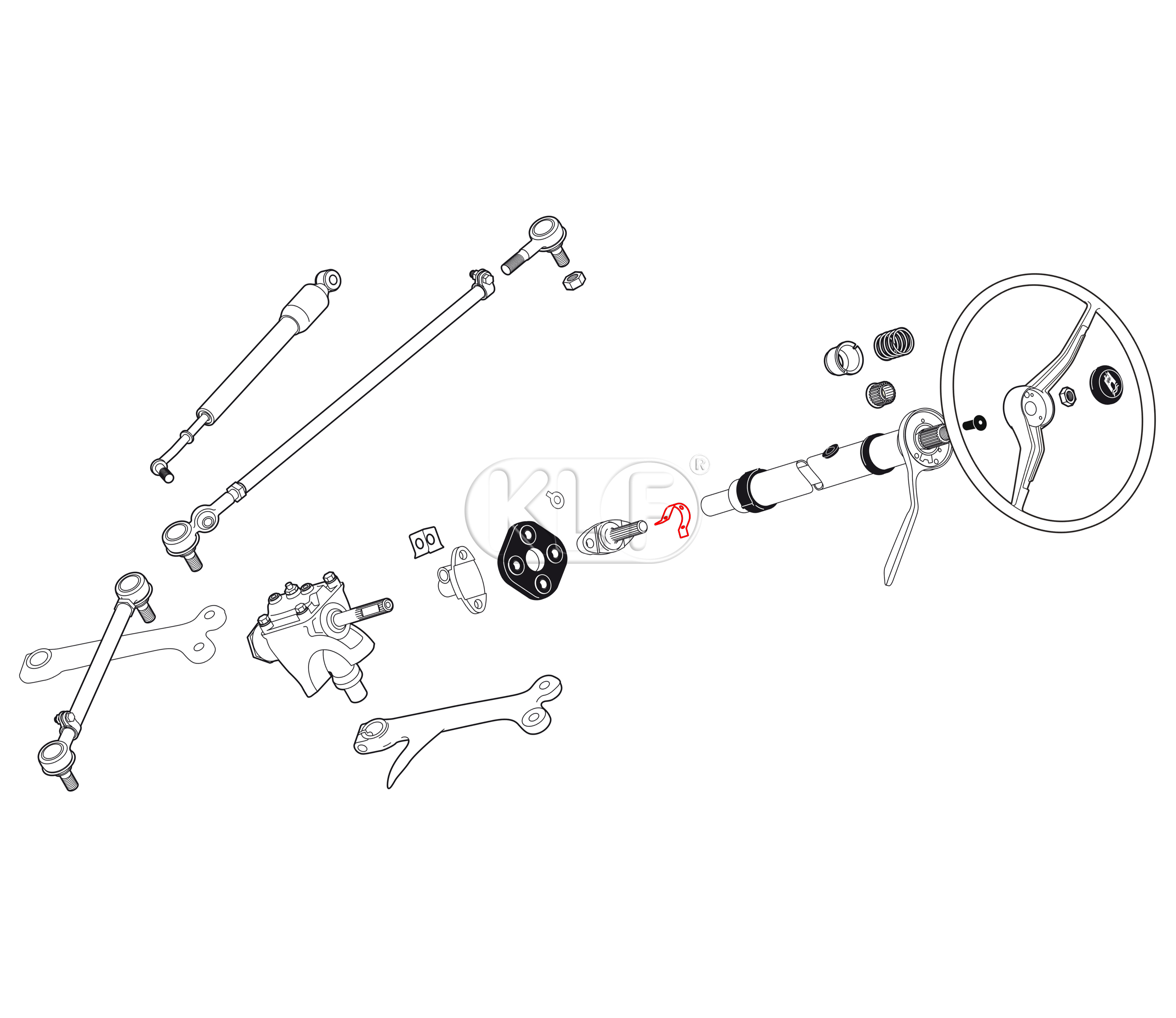 Steering box lock plate, steering shaft flange to steering shaft