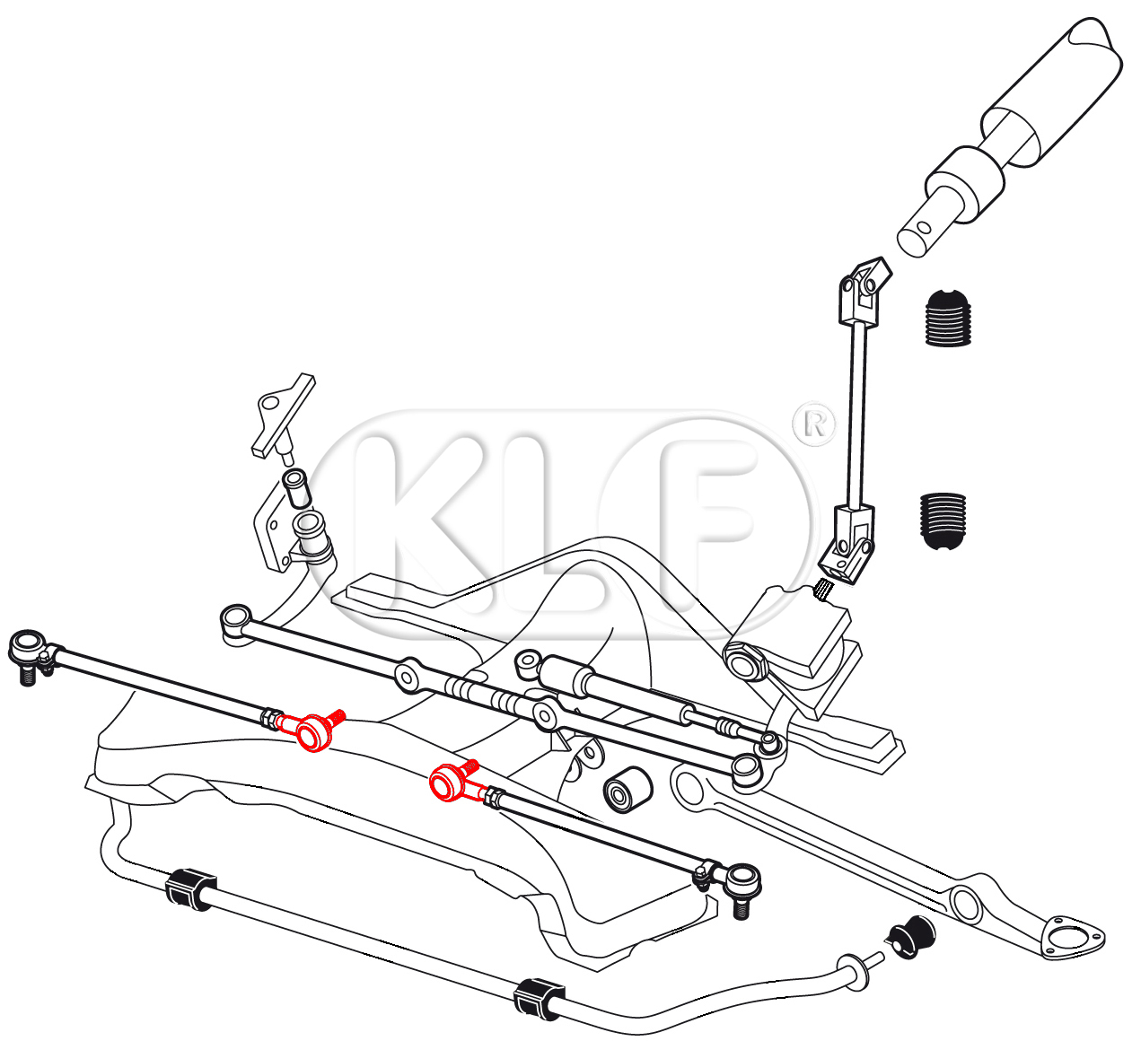 Tie Rod End, left outer year 5/68 on, 1302/1303 inner, left-hand thread