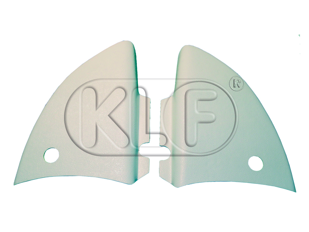 Hinge Covers, rear, white, pair, year 08/64 - 07/67