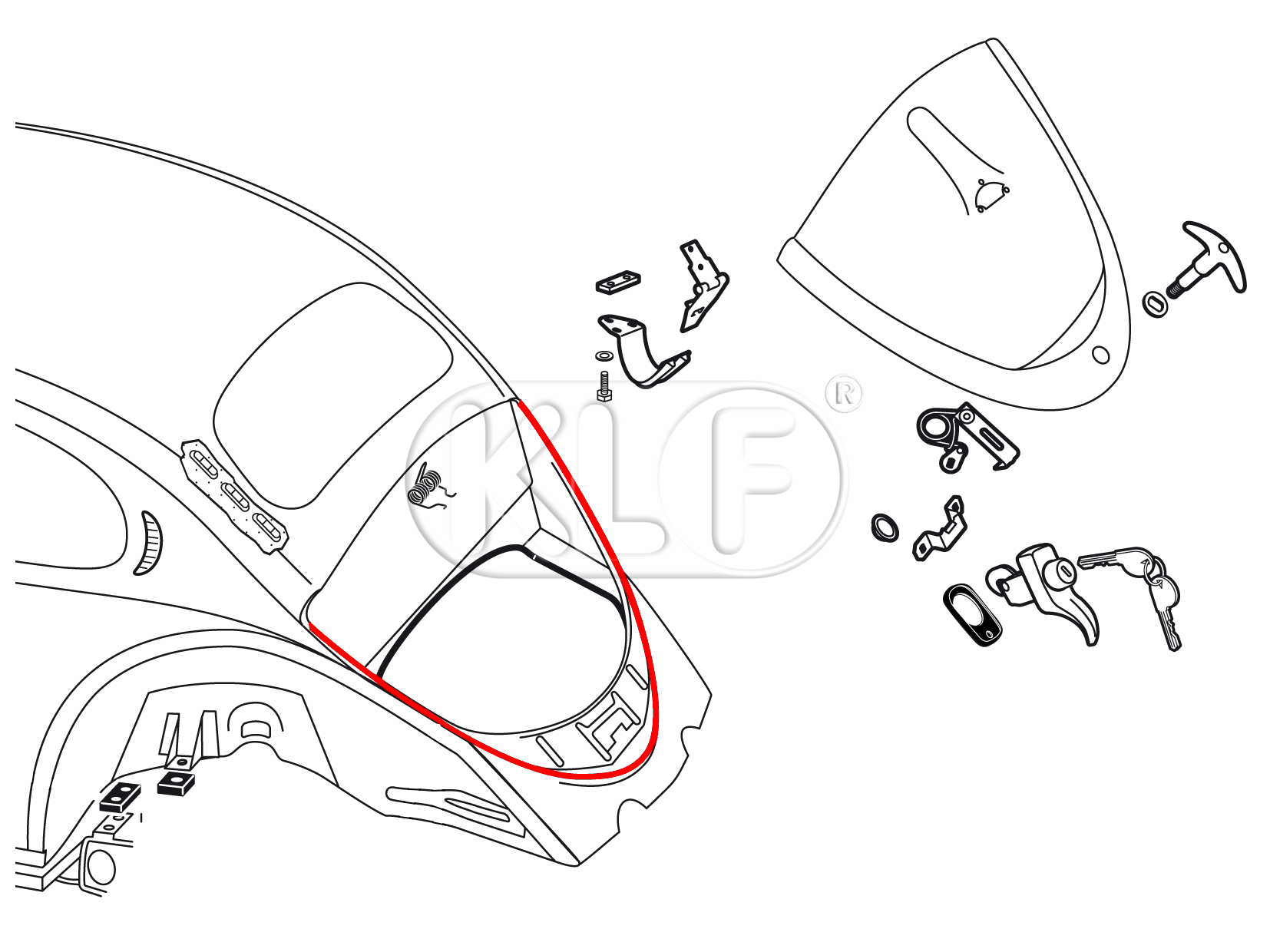 Deck Lid Seal, year thru 7/66