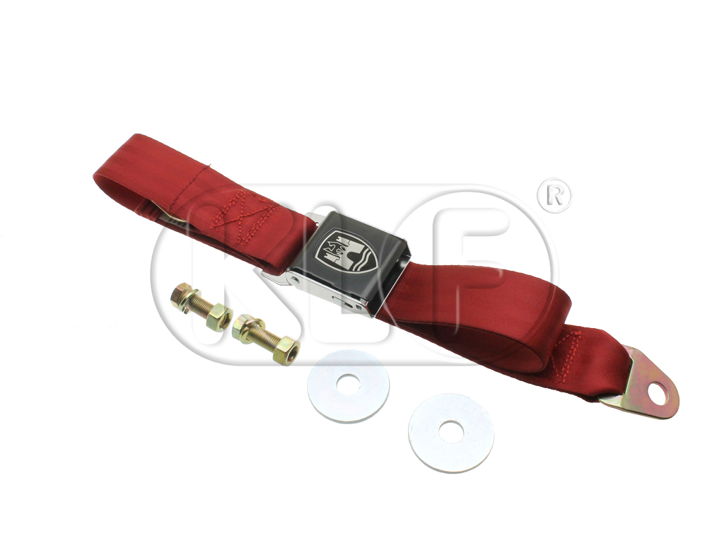 Seat Belt 2-point, black buckle, red