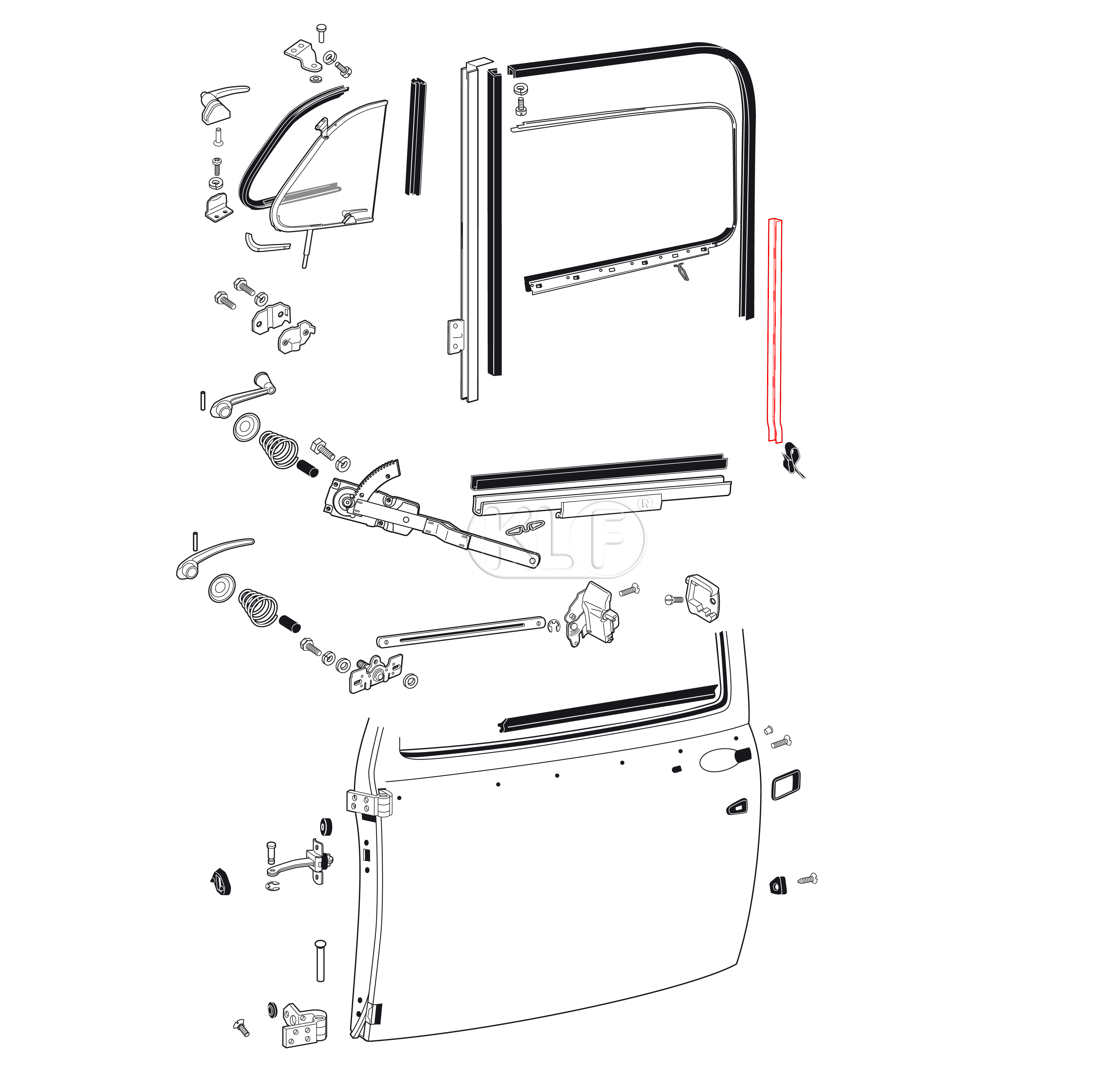 Window Guide Channel, year 58 (starting at chassis # 1804134)  -8/64