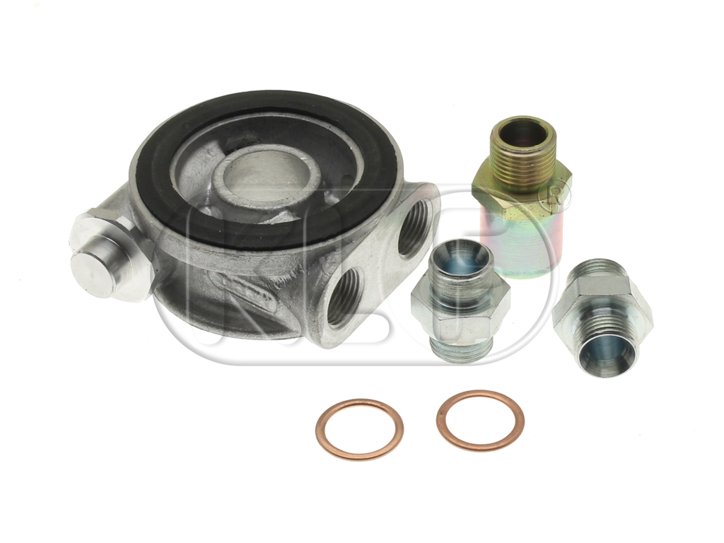 Oilcooler Adapter, with thermostat and fittings M18 x 1,5