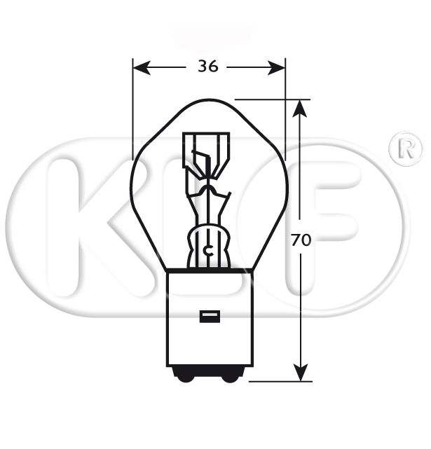 Glühbirne, Abblendlicht/Fernlicht, 12 Volt 45/40 W