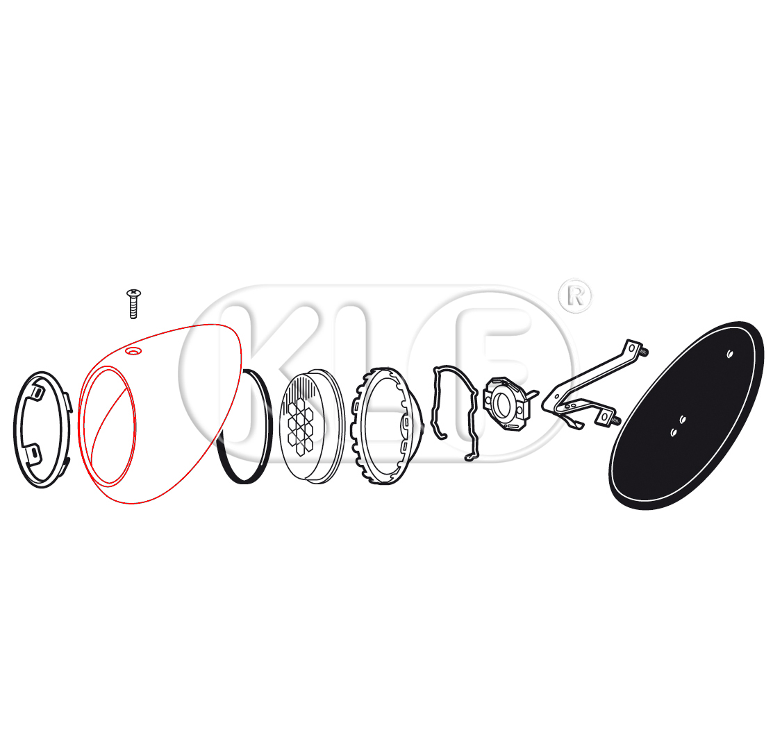 Taillight Housing, right, year 10/55 - 04/61