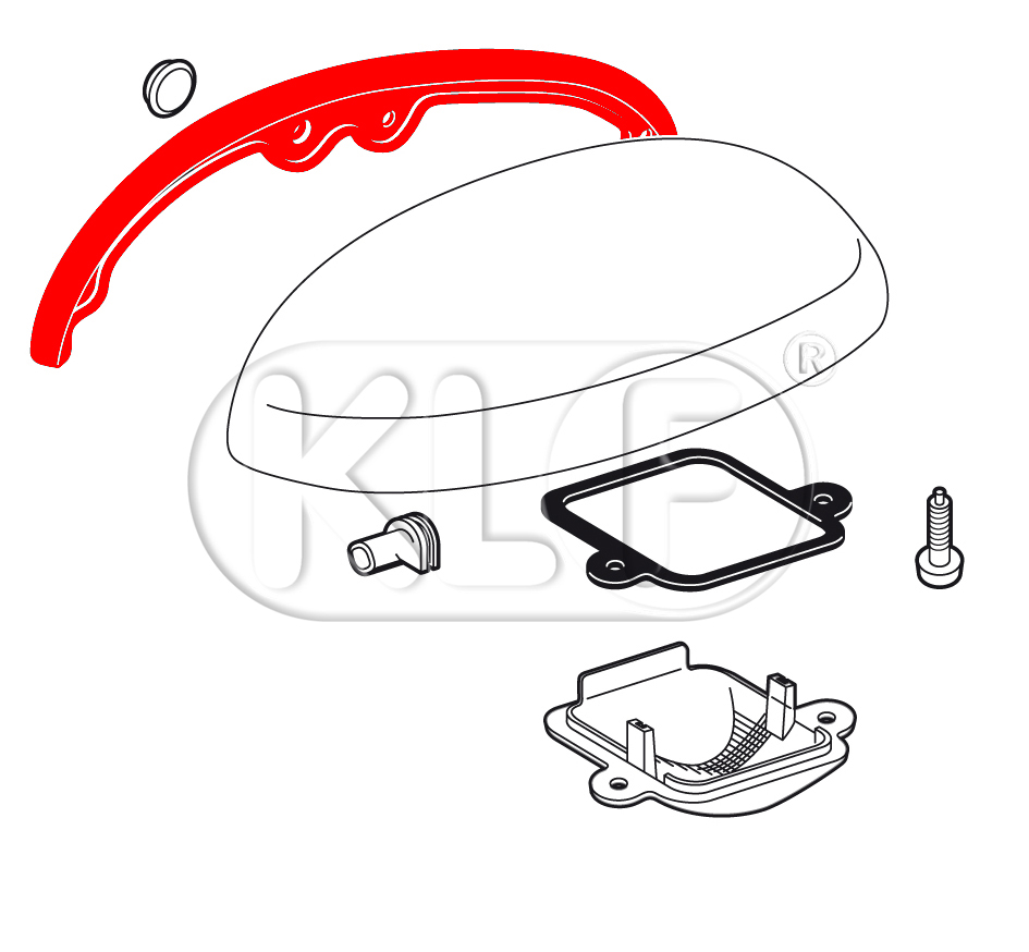 Licence Light Housing Seal, year 8/66 on