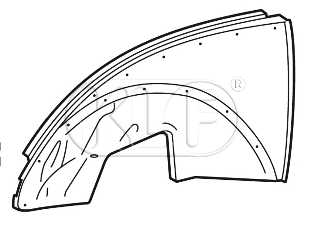 Front Quarter Panel left, year 04/51 - 09/52 (for cars with ventilation flap)