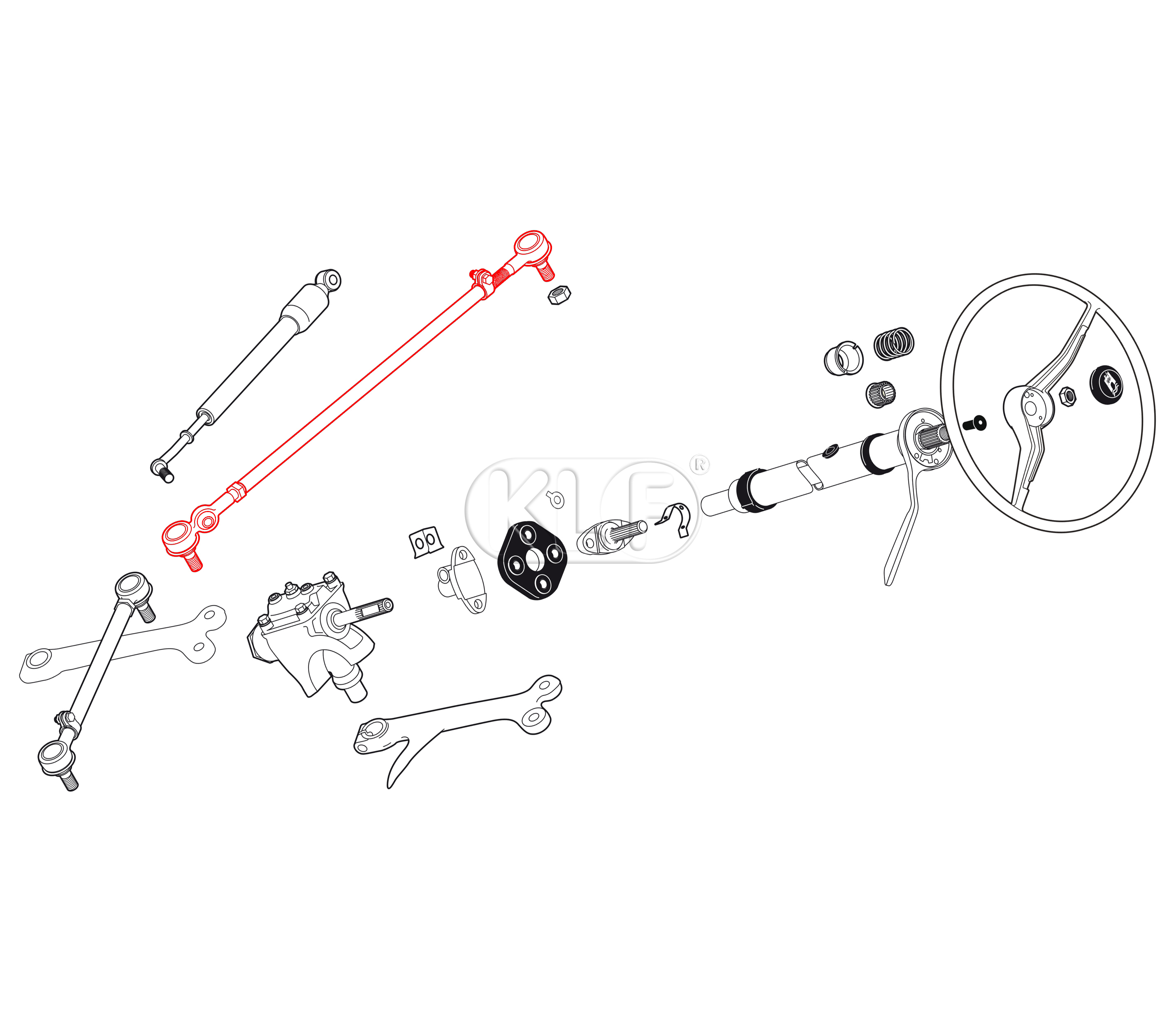 Tie Rod complete, right, year 8/61-7/65