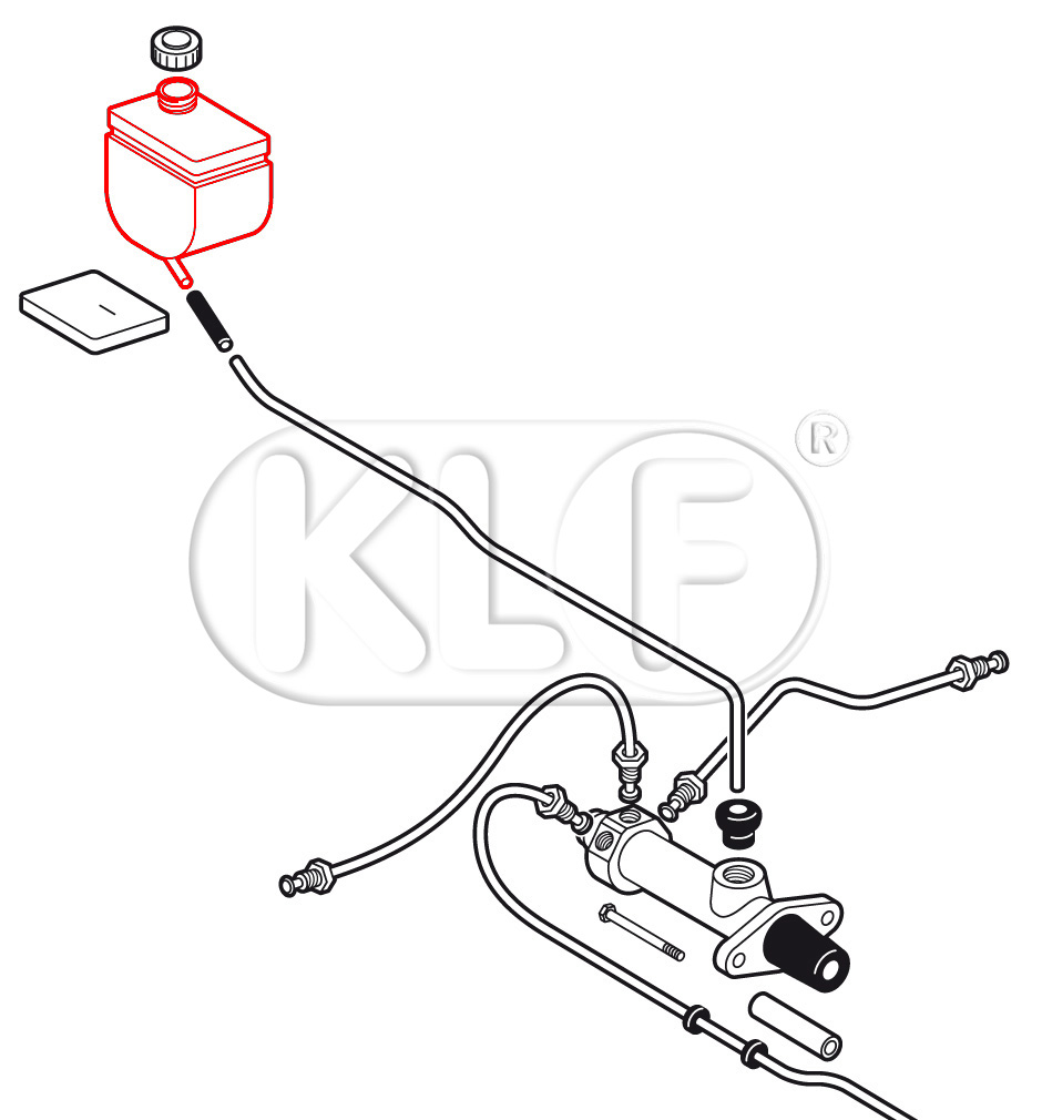 Brake Fluid Reservoir, single circuit sytem, year 8/60-7/67