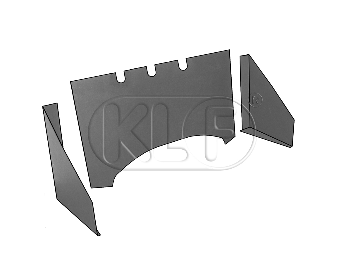 Engine compartment insulation convertible, 3 pcs, tar paper