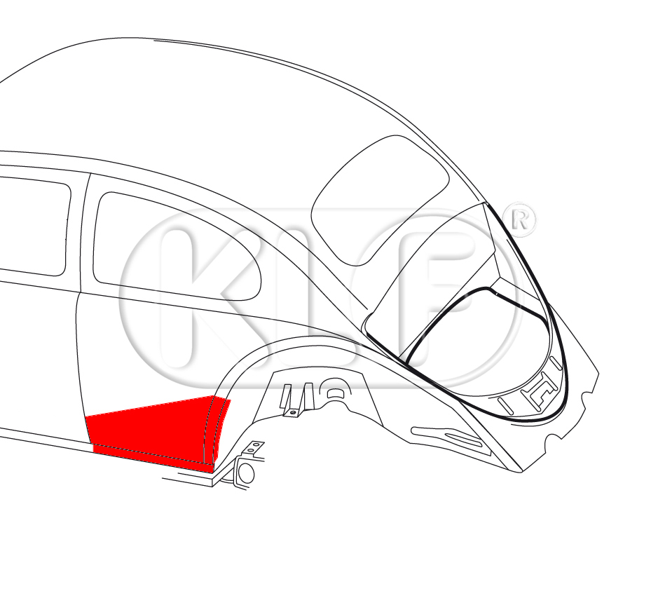 Fondblech links, hohe Ausführung