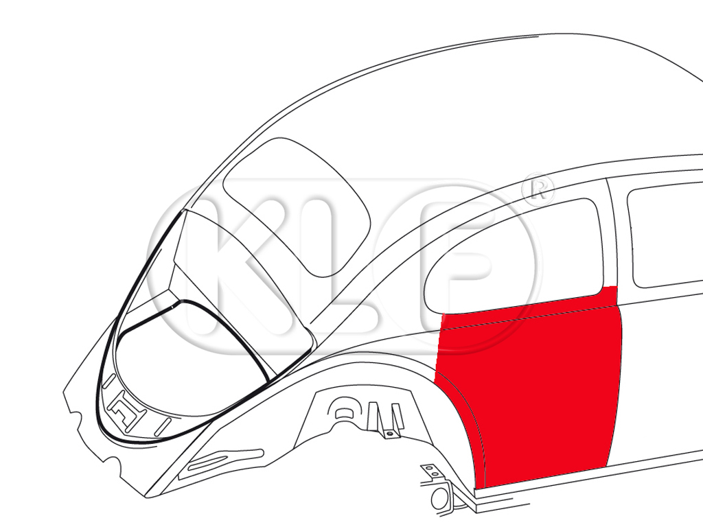 Seitenteil hinten rechts, klein, bis Bj. 07/66