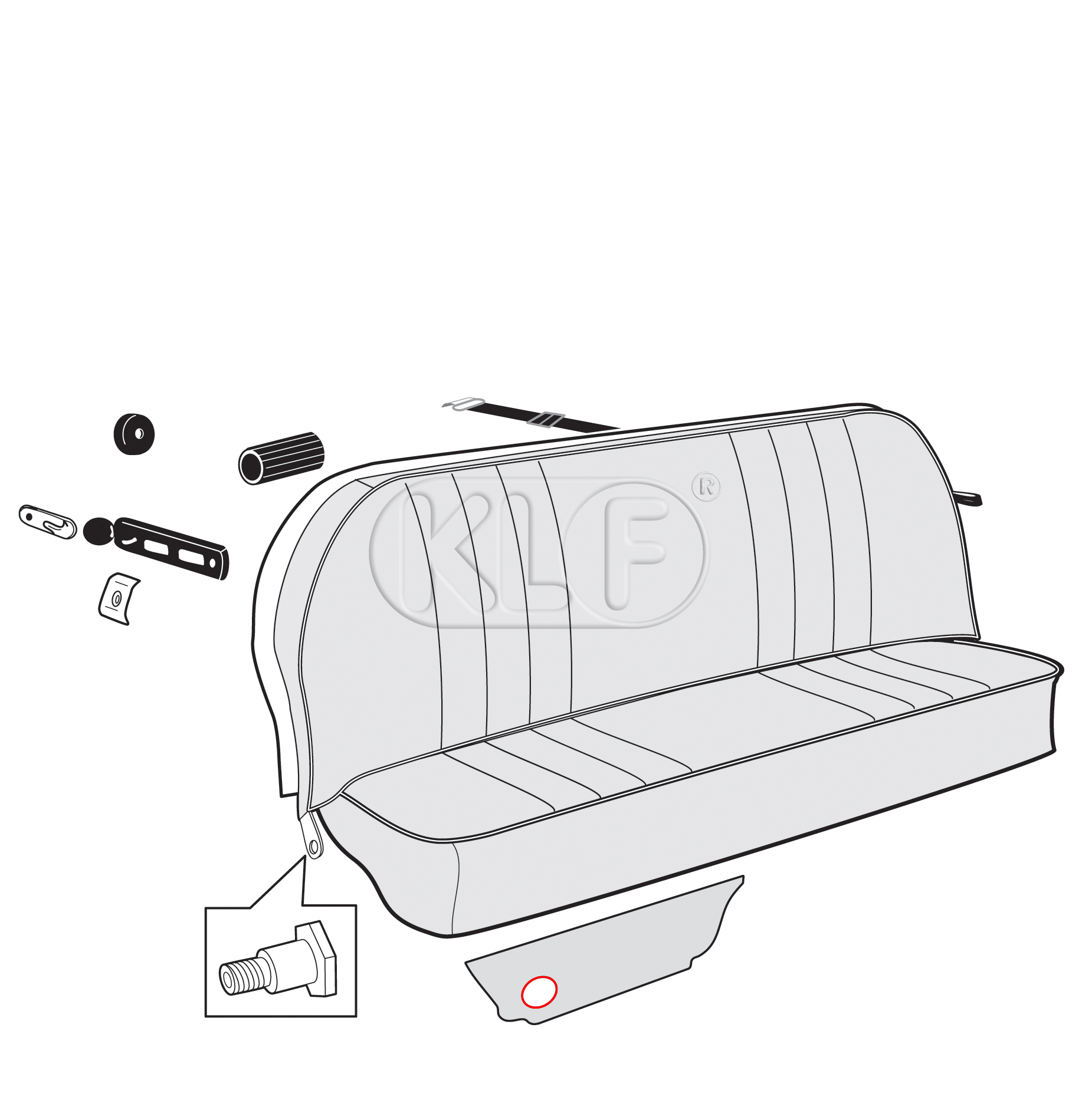 Cover for kick panel heater outlet, year 11/62 on (starts with chassis n. 5 199 980)