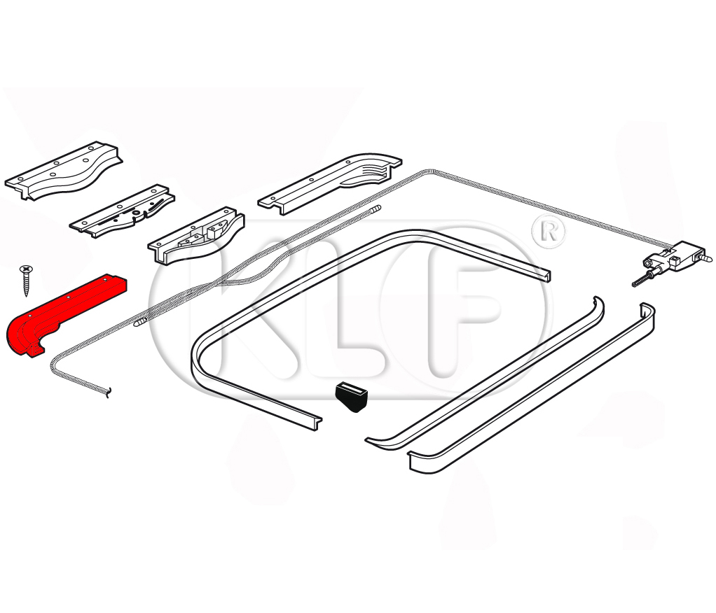 Sunroof Cable Channel, front, left, not 1303