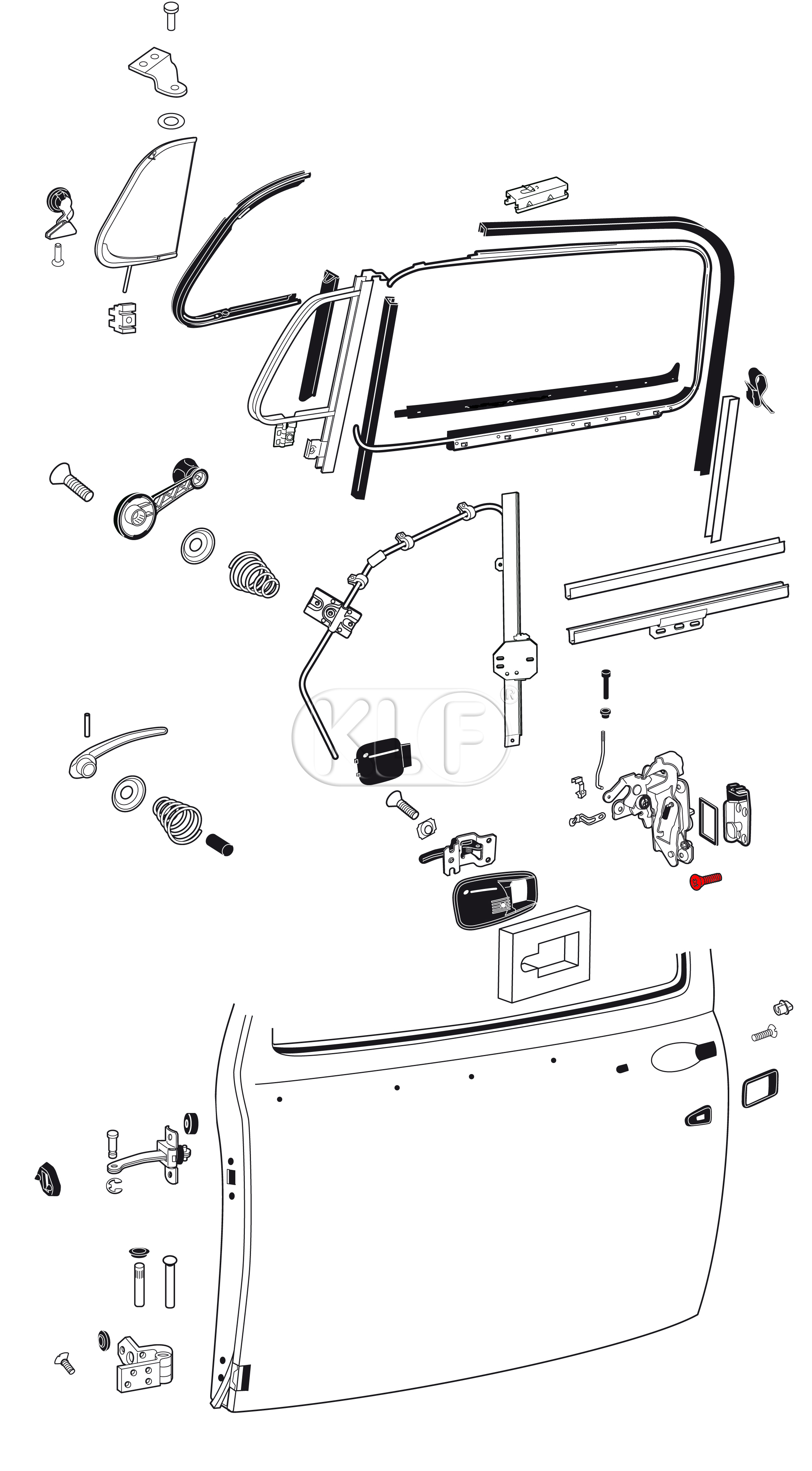 Screw for striker plates, year 08/55 - 07/66 (starts at 1- 929 746)