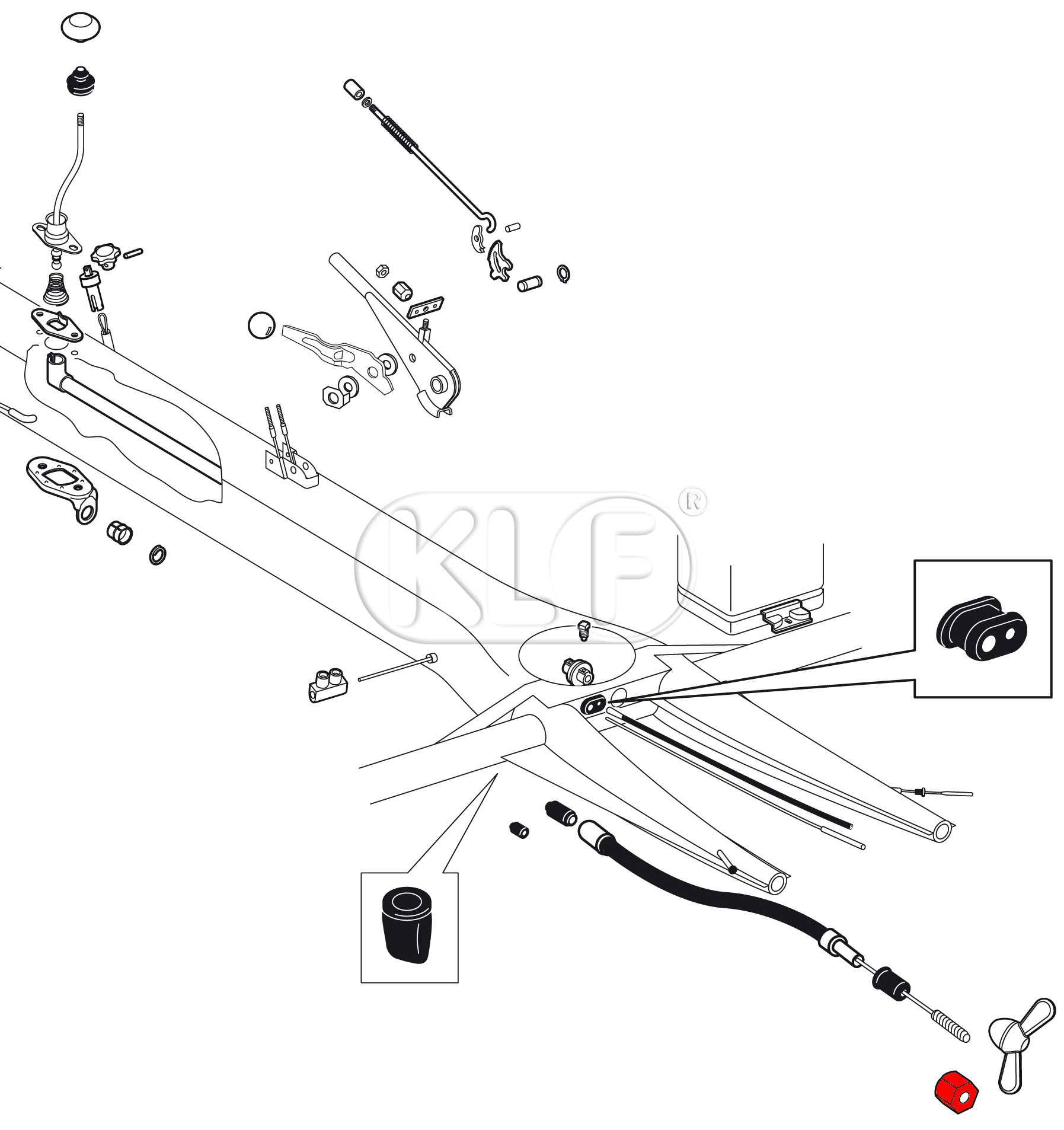 Adjusting Nut for Clutch Cable, M7, year thru 07/65