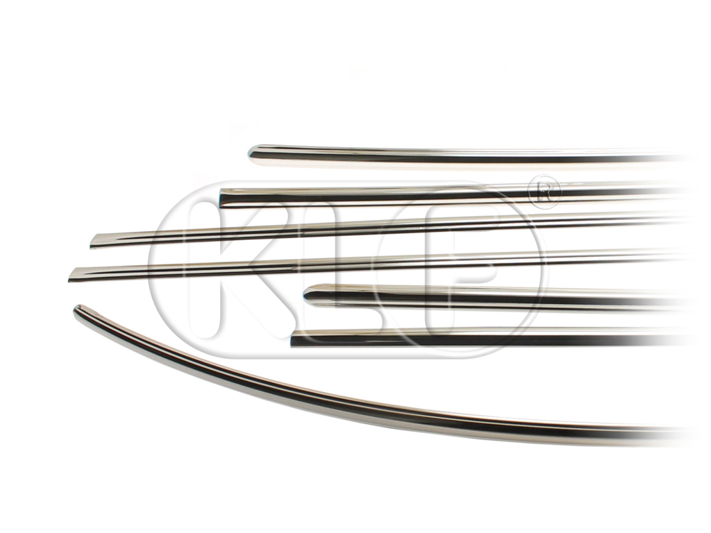 Zierleistensatz, 7 Stück, Edelstahl poliert, Bj. 49 - 03/51