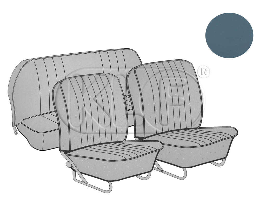 Seat Covers, convertible, water blue, year 8/55-7/64 Seat Covers, convertible, water blue, year 8/55-7/64
