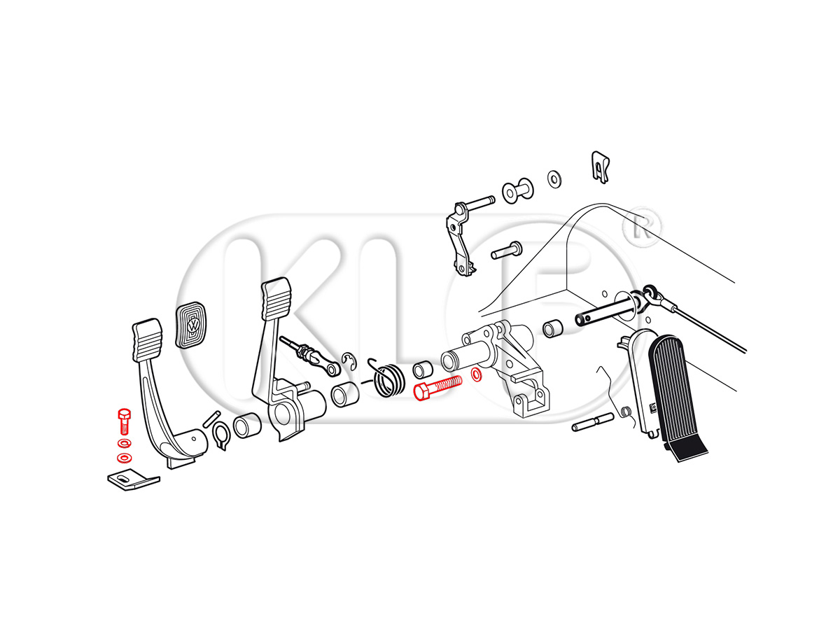 Mounting kit pedals, year 08/57 on