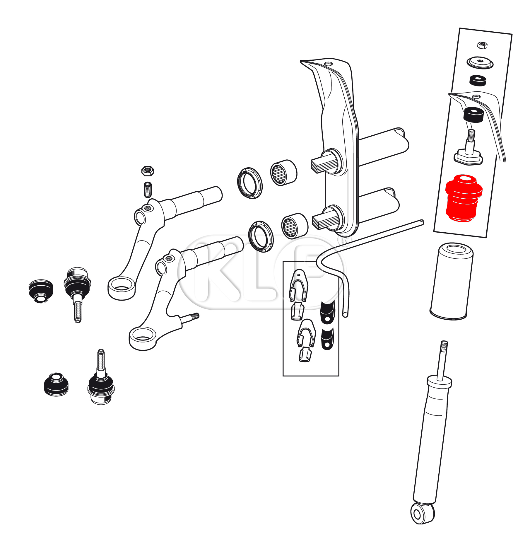 Rubber Bump Stop for front Shock Absorber, lower, not 1302/1303, year 8/6 5 on