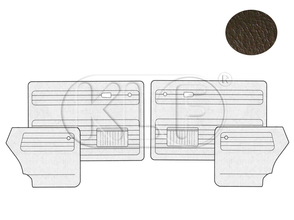 Türverkleidungen, Satz 4-teilig, Cabrio, braun, Bj. 08/66 - 07/72