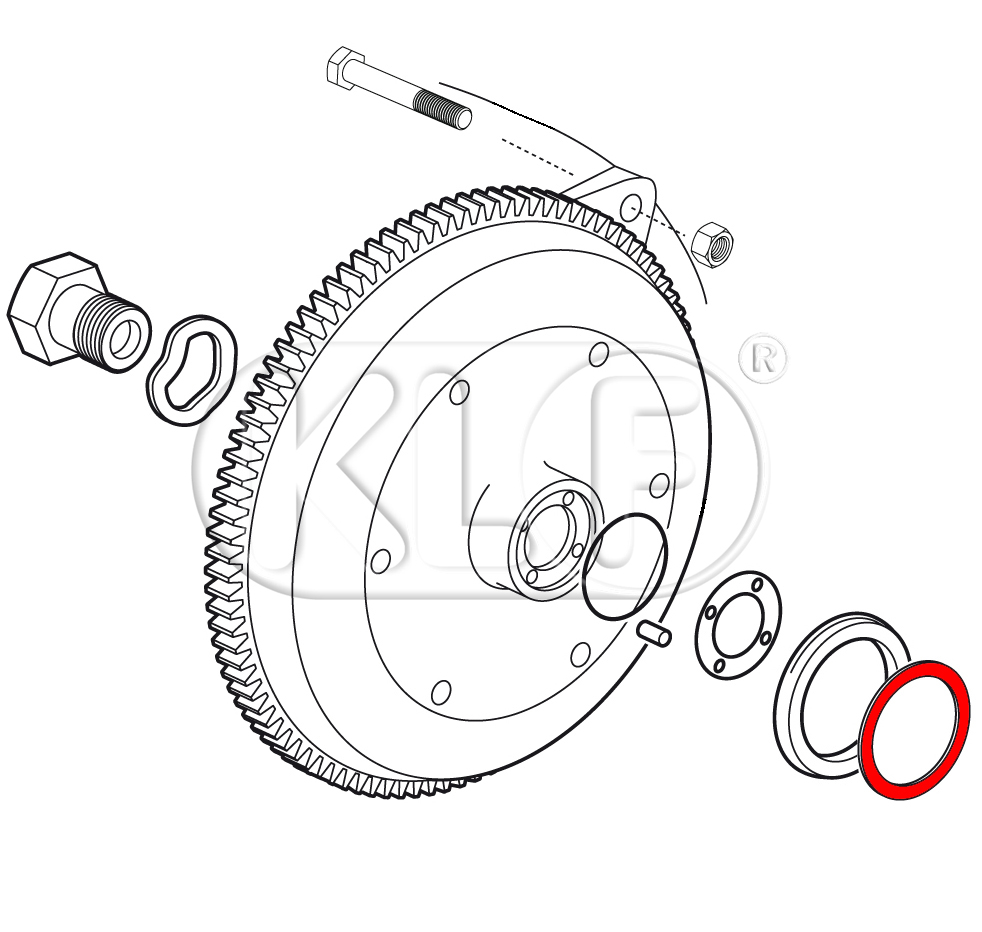 Distanzscheibe für Axialspiel an der Schwungscheibe, 0,30mm, 25-37 kW (34-50 PS), ab Bj.05/66