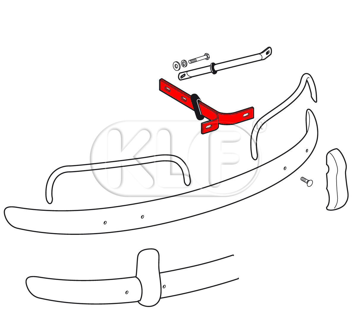 Bumper Bracket rear, year thru 7/67