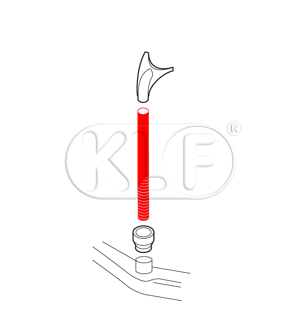 Defrost Hose in A-pillar, 33mm x 650mm, year thru 07/59