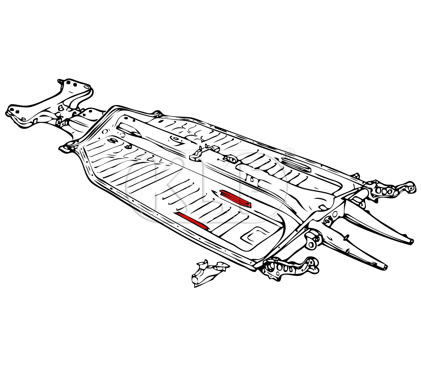 Seat Rails left, year 08/72 on