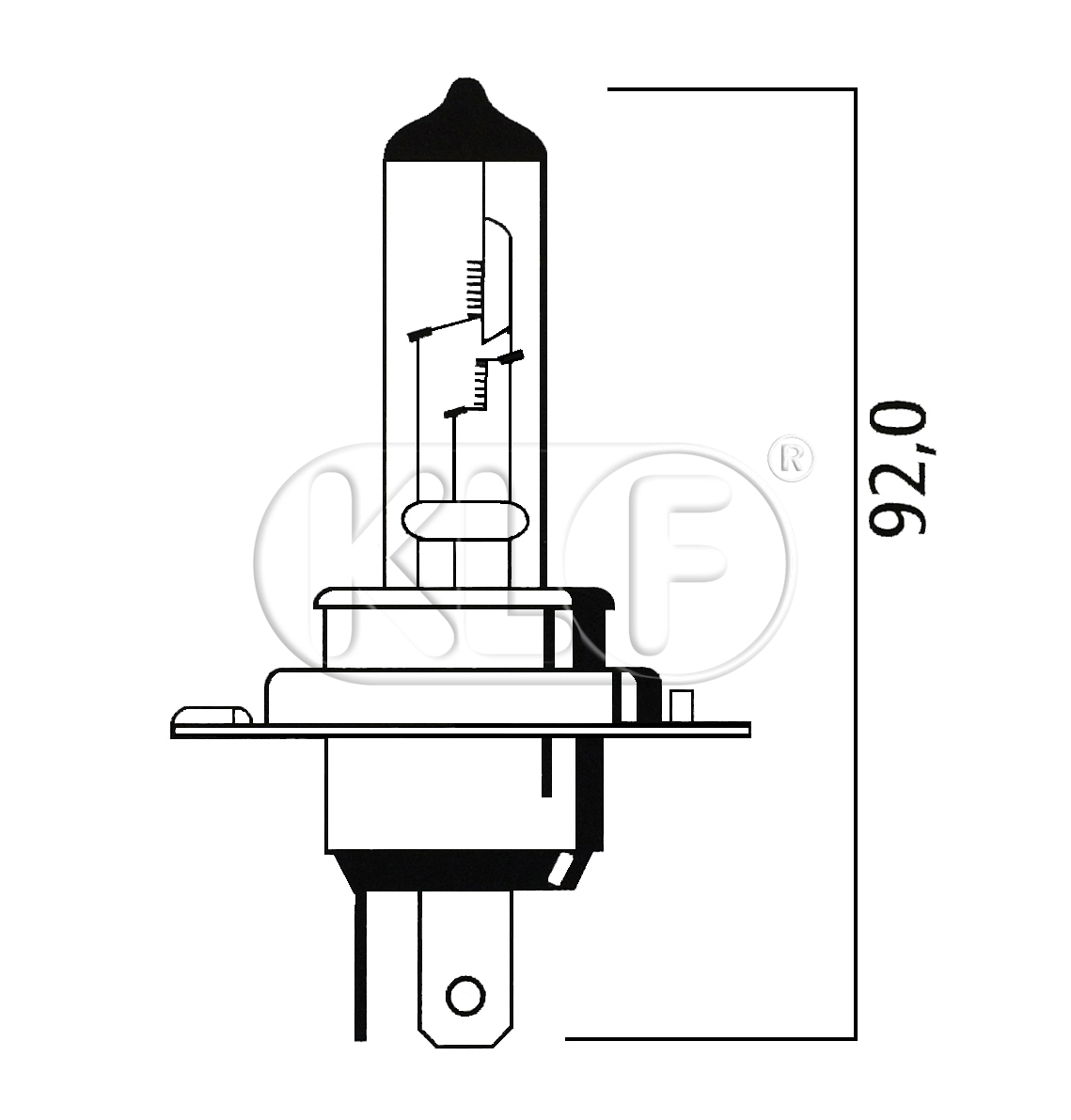 Glühbirne H4 12V 55W 60W für VW Käfer u Co Scheinwerfer