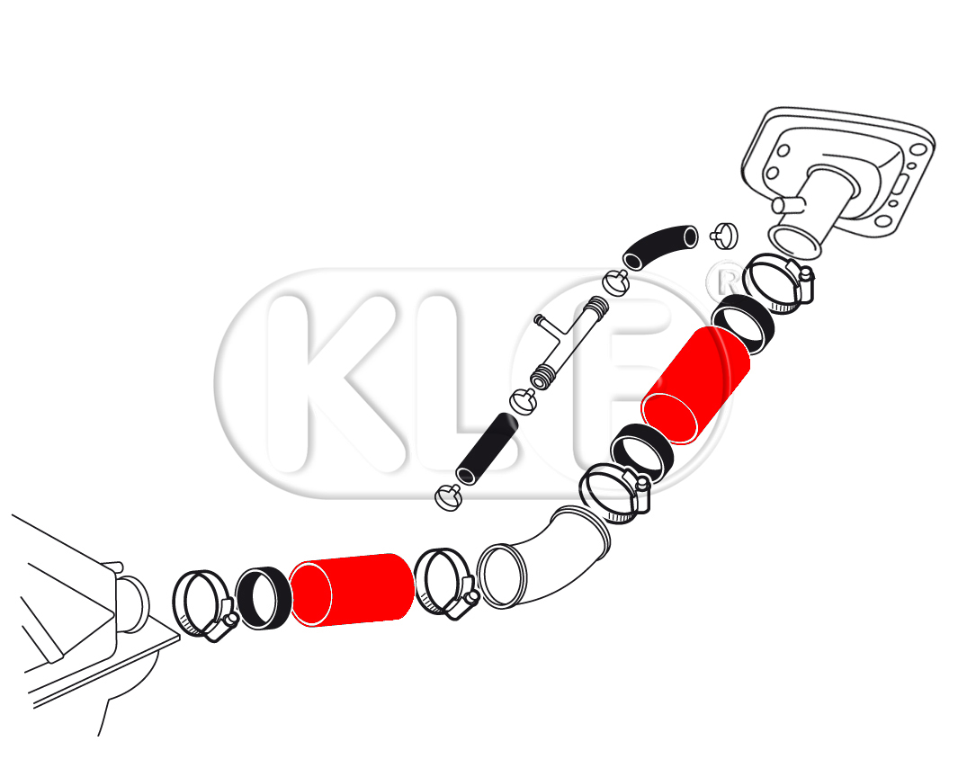 Fuel Filler Hose, year 8/68 on