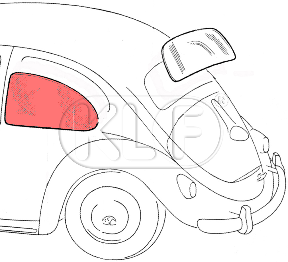 Seitenscheibe klar, Limousine, bis Bj. 07/64