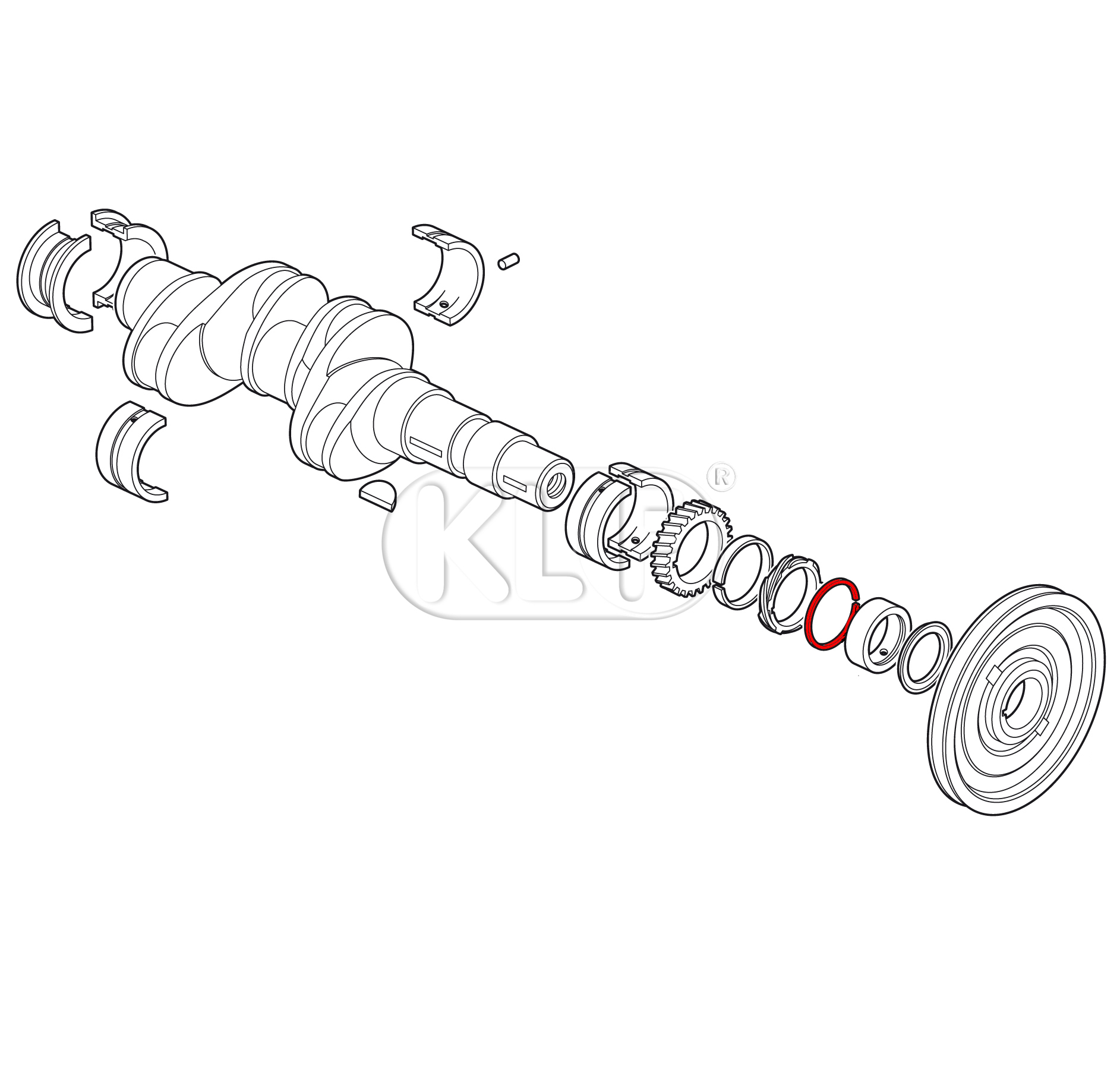 Snap Ring for Crankshaft Gears, 18-37kW (25-50PS)