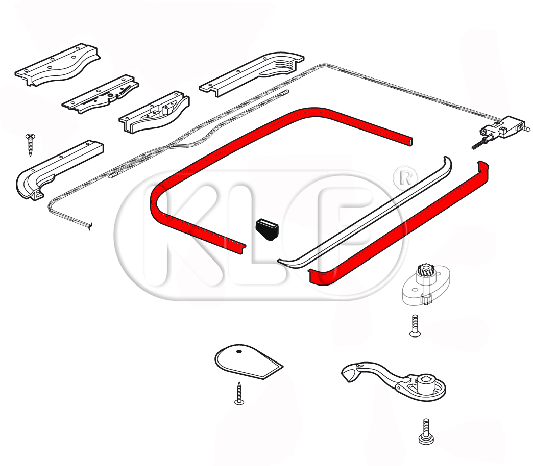 Seal Kit for metal sliding sunroof, not 1303, 2 pcs