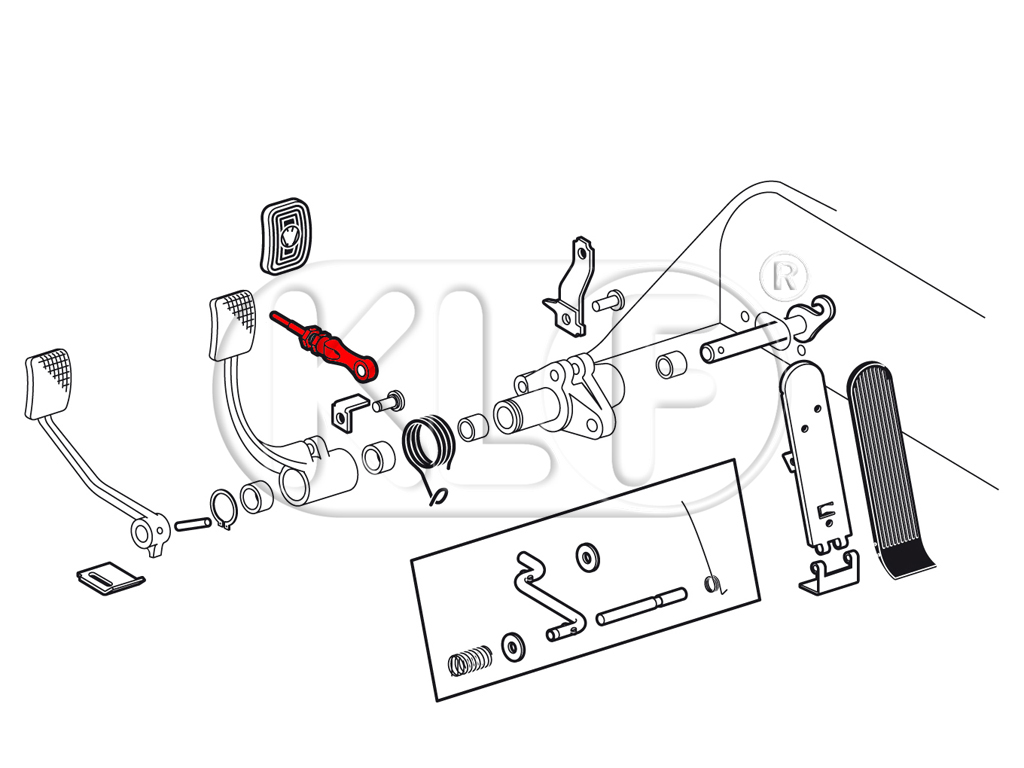 Master cylinder push rod, year 08/57 - 07/92