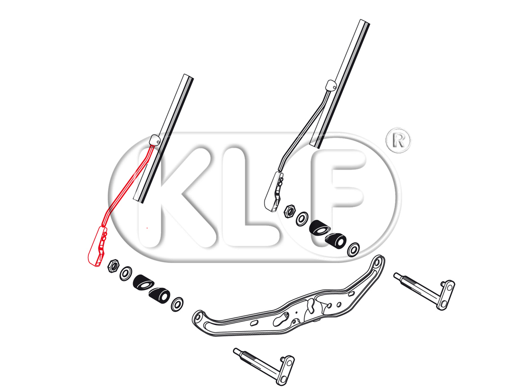 Wiper arm, left, year thru 07/57 (updated version)