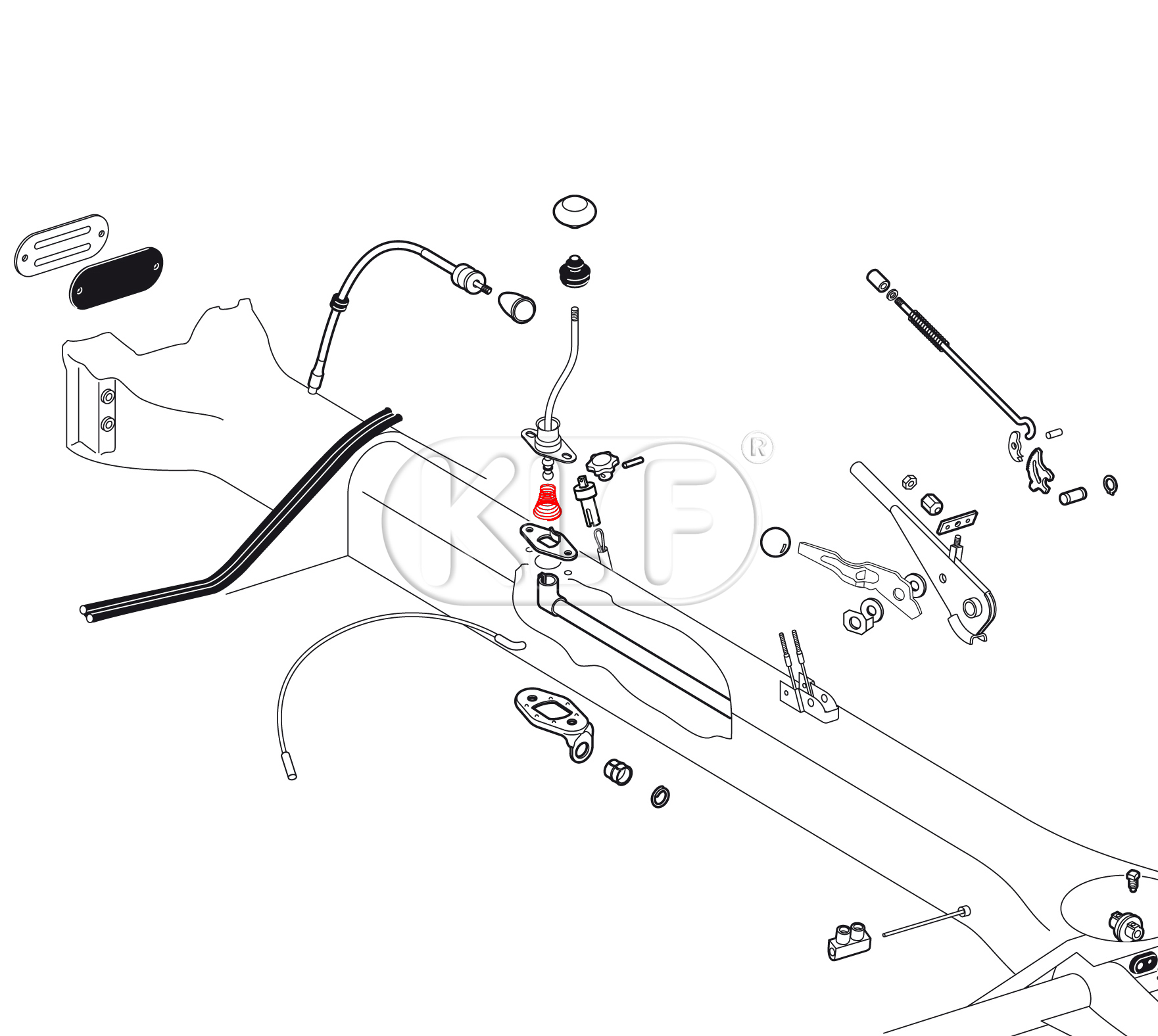 Shifter Spring, year 10/52 on (from chassis 397023)