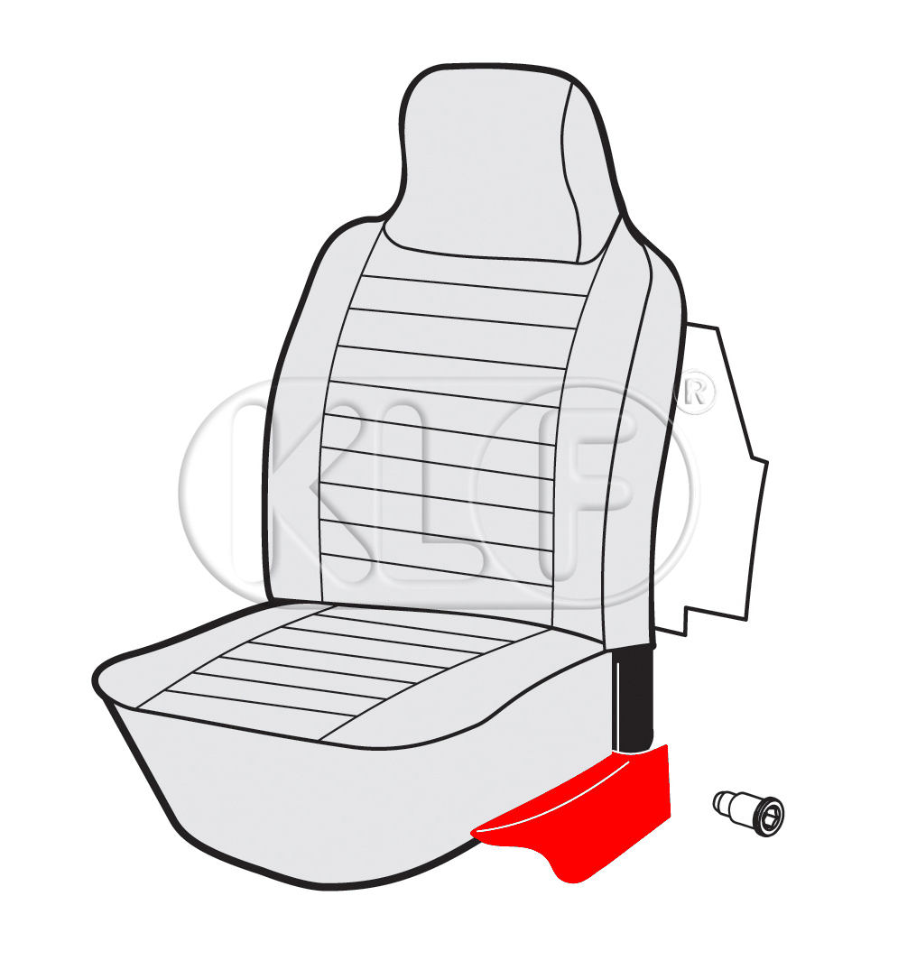 Cover Plate for seat frame right inner, plastic, year 08/72 - 07/75