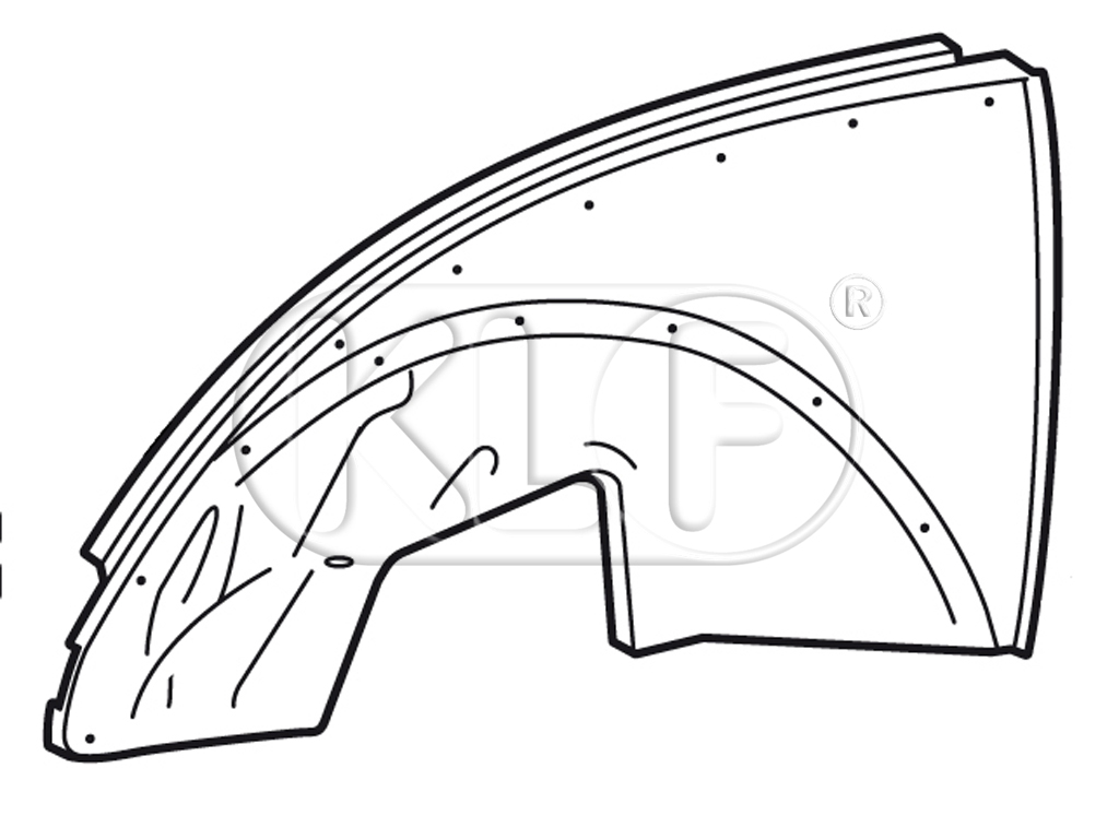 Front Quarter Panel left, year 08/49 - 09/52 (cars without ventilation flaps)