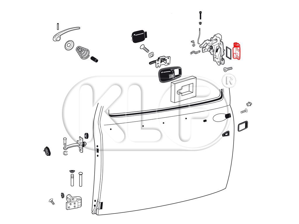 Door Striker Plate, left, Top Quality, year 08/71 on 