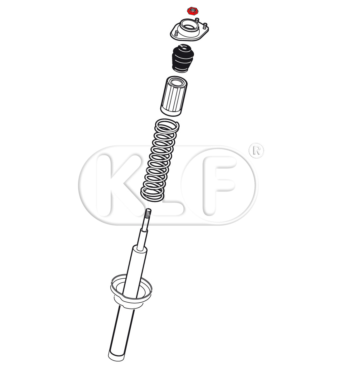 Mutter für Stoßdämpferkolbenstange, M14 x 1,5, selbstsichernd, nur 1302/03