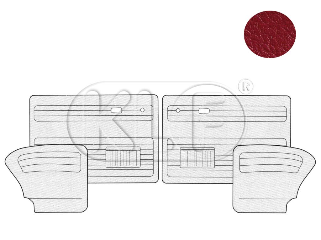 Türverkleidungen, Satz 4-teilig, Limousine, rot, Bj. 08/64 - 07/66