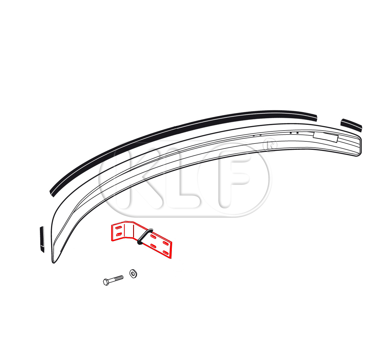 Bumper Bracket front and rear, Top Quality, year 8/74 on