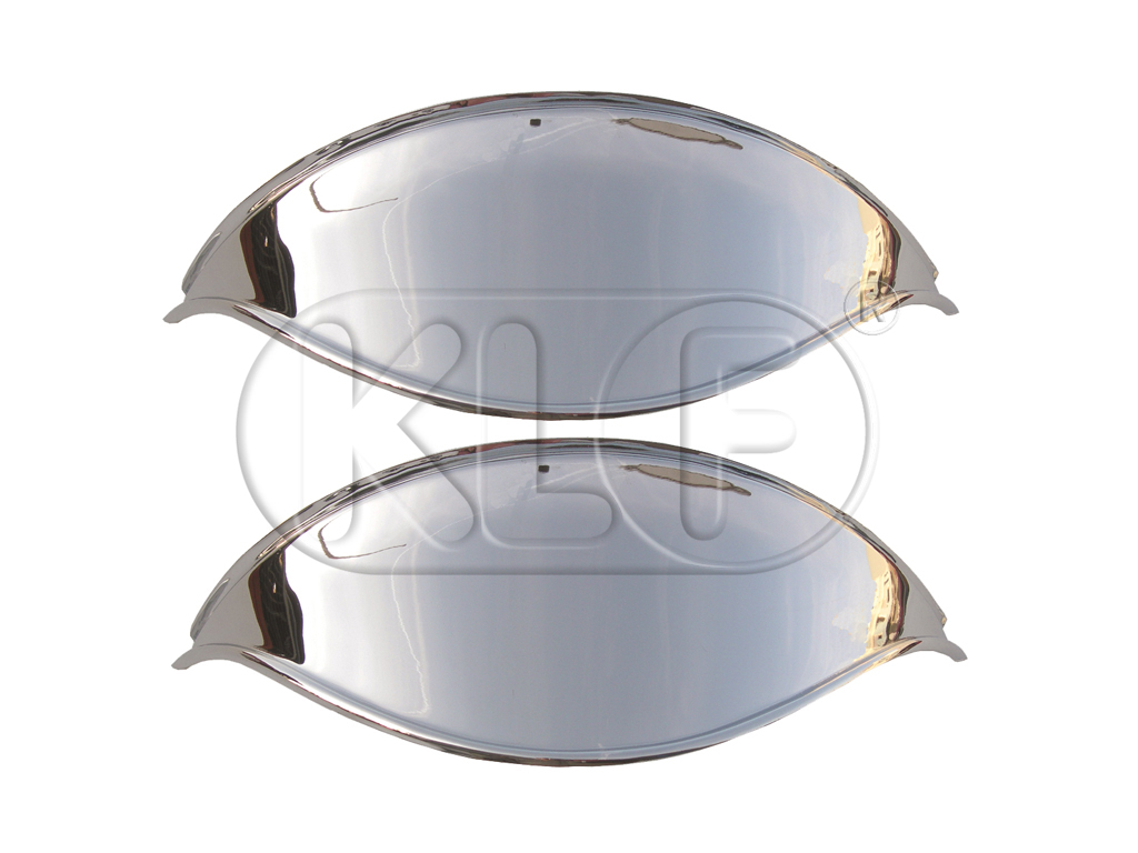 Headlight Eyebrows chrome, pair, CLASSIC,year thru 7/67