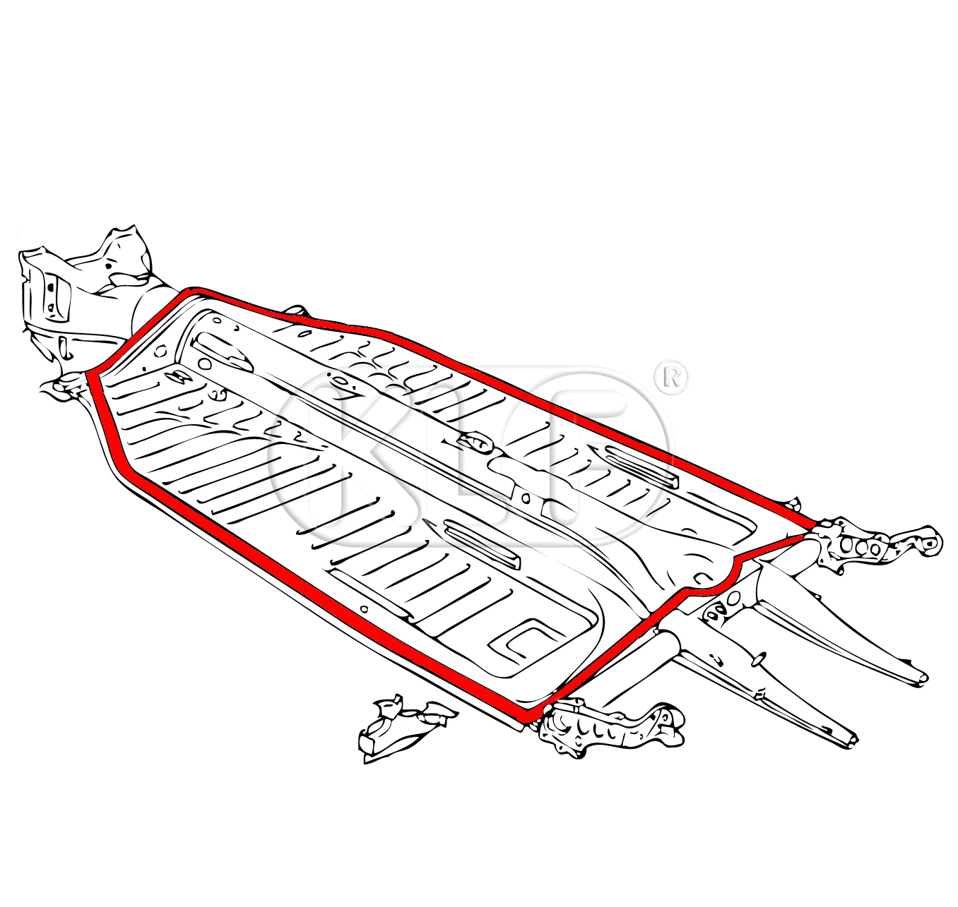 Rubber Seal Floorpan to Body