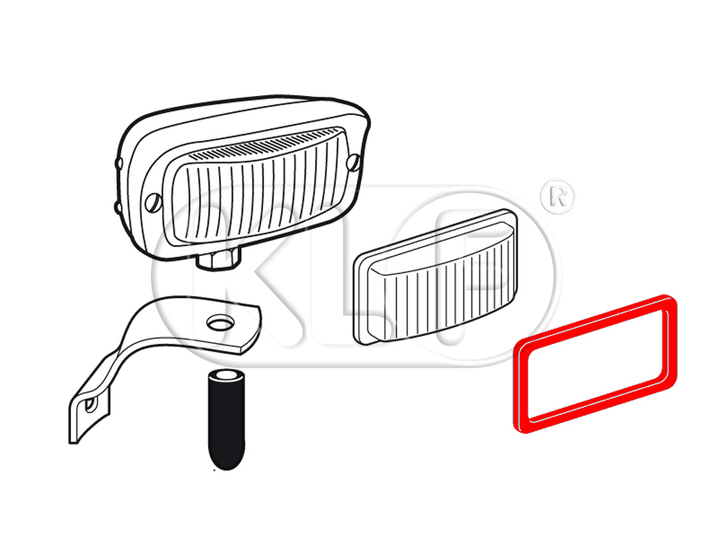 Dichtung für Glas im Rückfahrscheinwerfer, bis Bj. 07/67