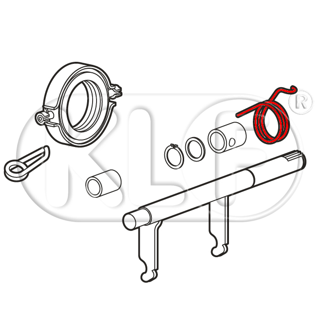 Return Spring for Clutch Operating Shaft, year 8/60-7/71